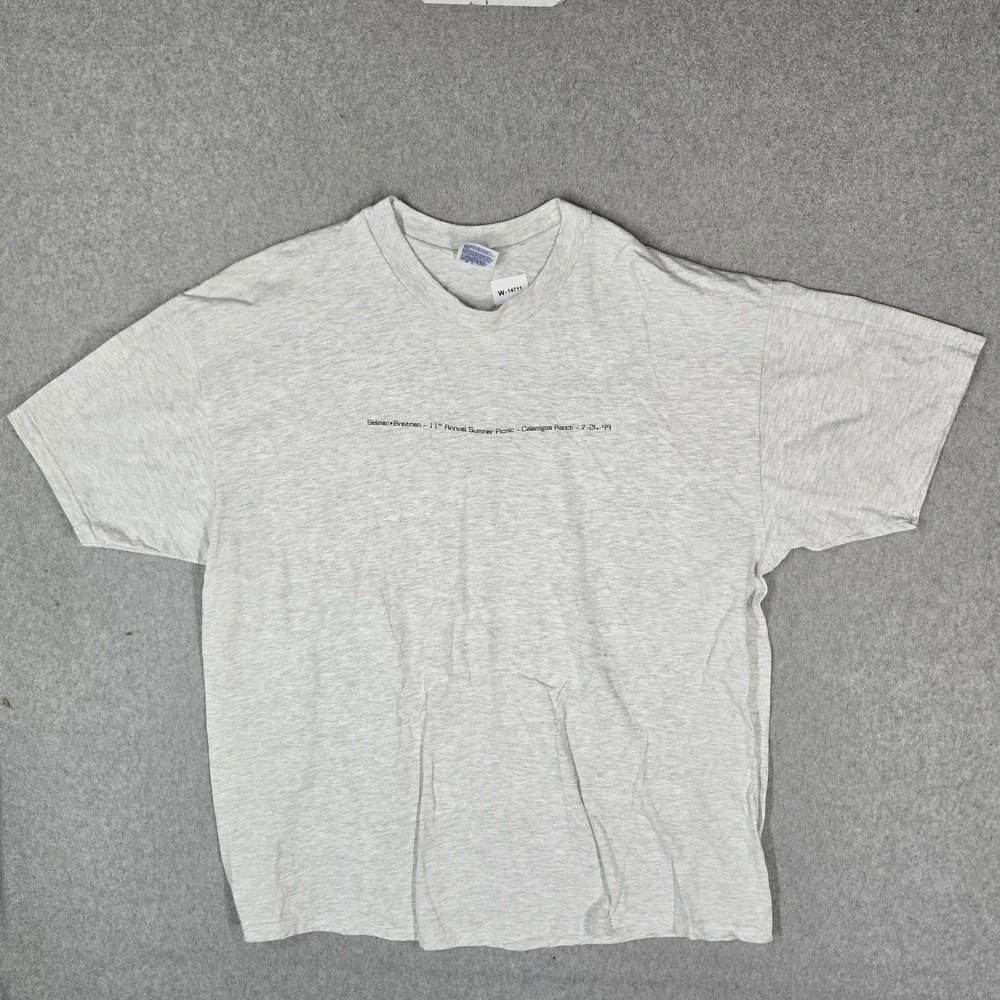 VINTAGE Countdown to 2000 Men Shirt 2XL Gray Graphic Print Short Sleeve Tee READ